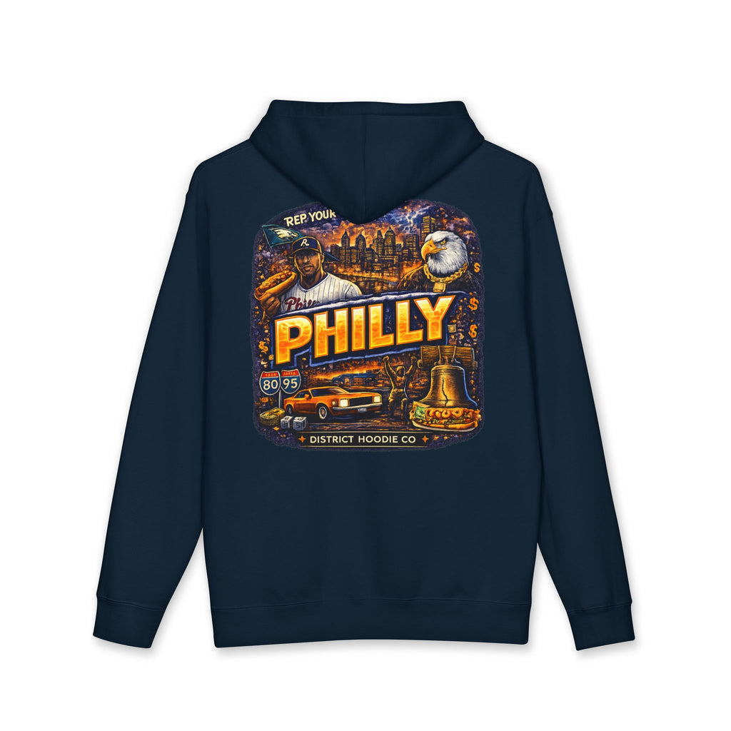 Philly Vintage City Hoodie — Philadelphia Skyline, Liberty Bell & Eagles Graphic Hoodie