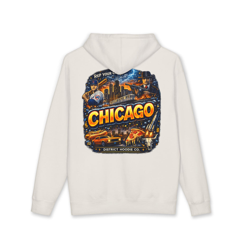 Chicago Vintage City Hoodie — Retro Skyline & Landmarks Pullover