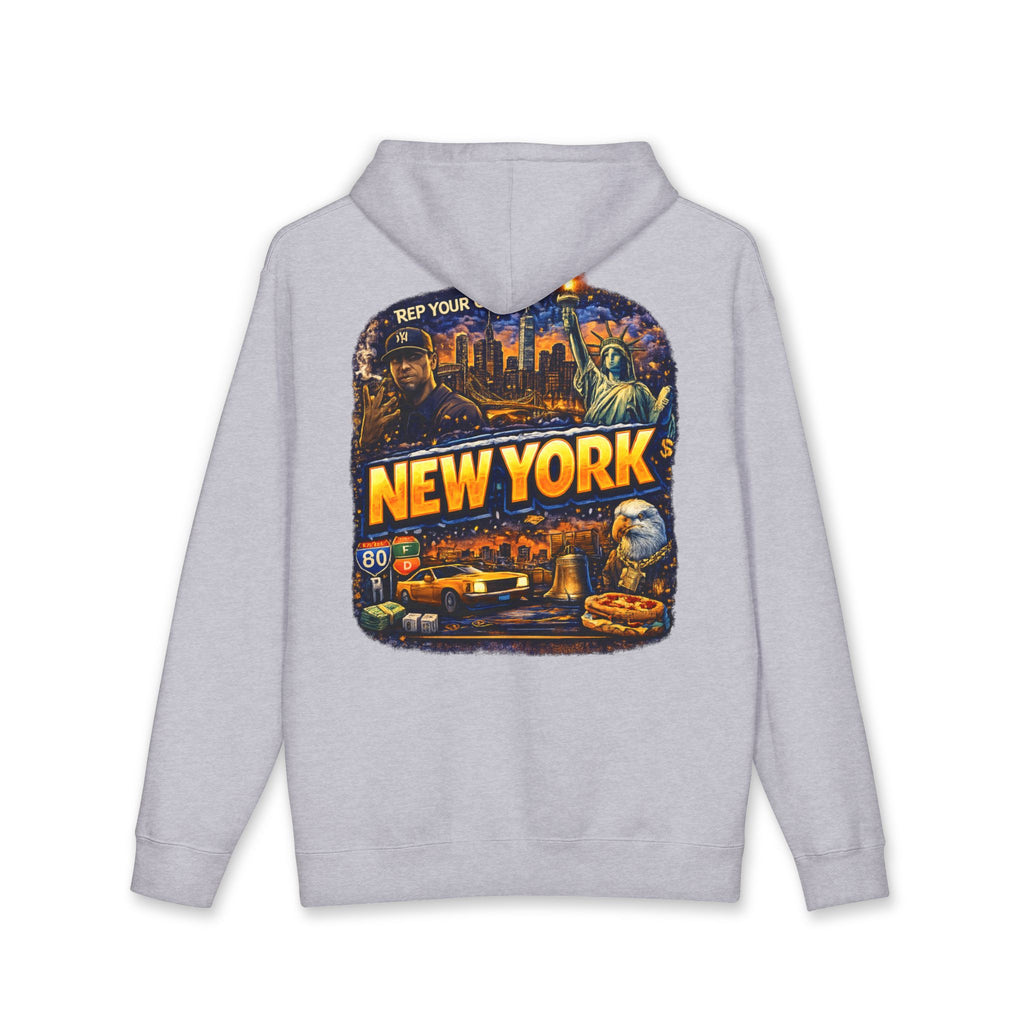 New York City Graphic Hoodie — Retro Skyline & Icons Pullover