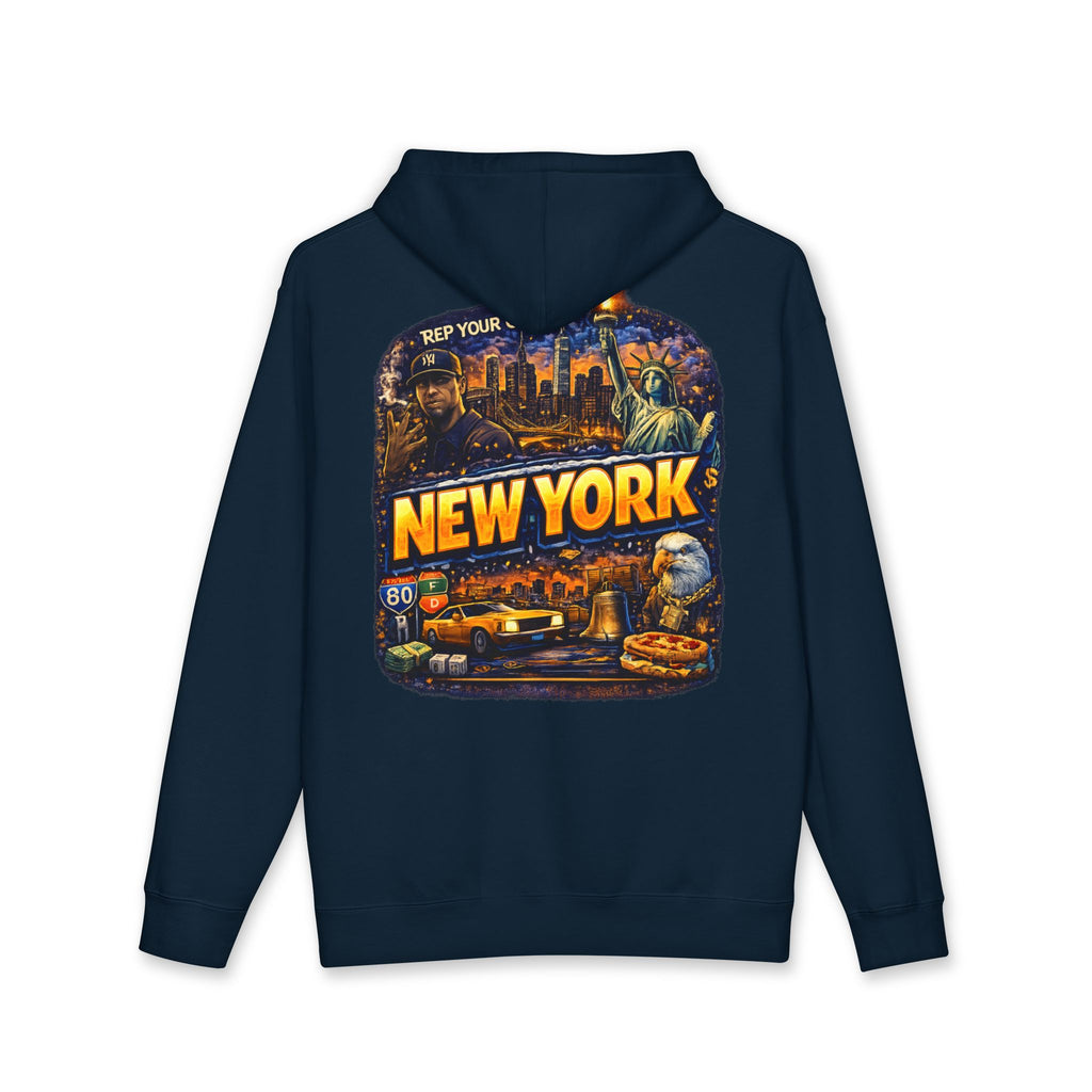New York City Graphic Hoodie — Retro Skyline & Icons Pullover