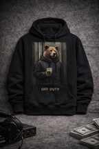 Off Duty' Bear Coffee Graphic Hoodie