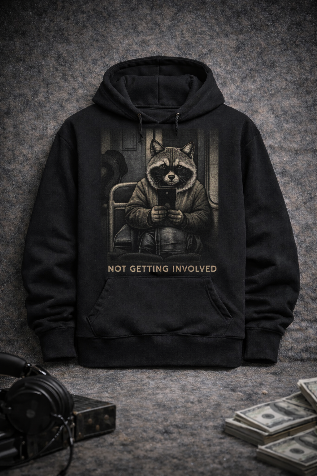 Just Getting By' Raccoon Hoodie