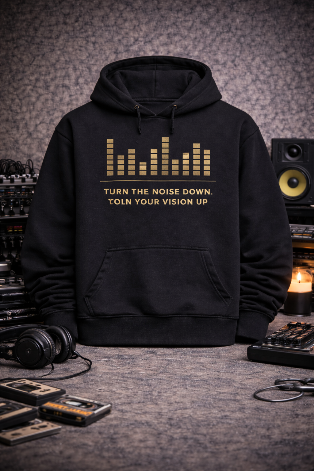 Vision Over Noise Hoodie — "Turn the Noise Down, Turn Your Vision Up" Pullover