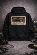 Side A Hustle Cassette Hoodie — Retro Vintage Tape Graphic Pullover