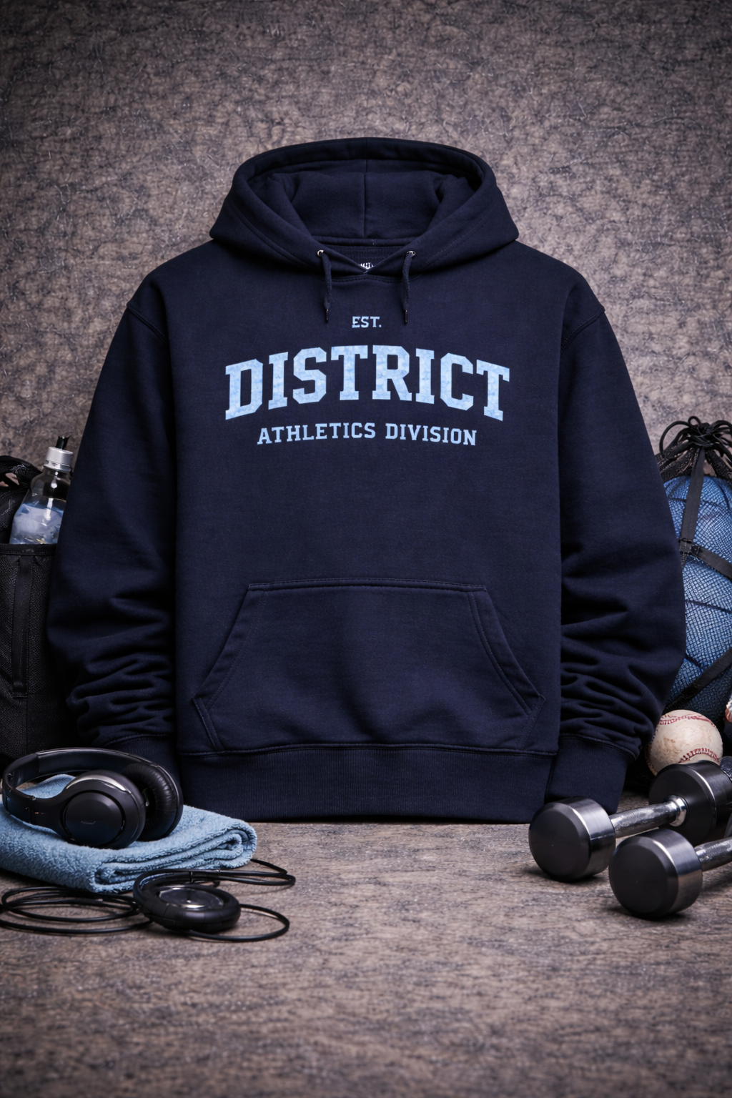 District Athletics Division Hoodie – EST. ‘District’ Chest & Back Logo Sweatshirt