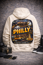 Philly Vintage City Hoodie — Philadelphia Skyline, Liberty Bell & Eagles Graphic Hoodie