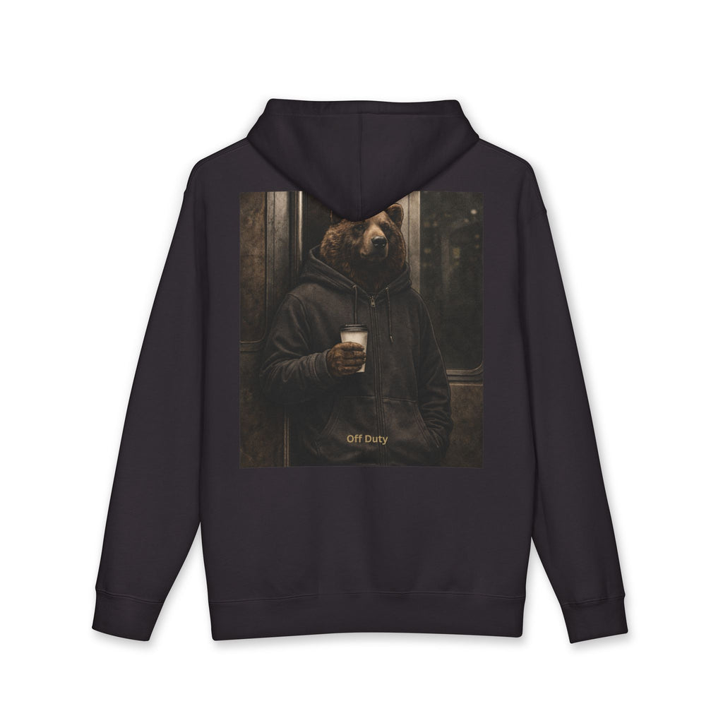 Off Duty' Bear Coffee Graphic Hoodie