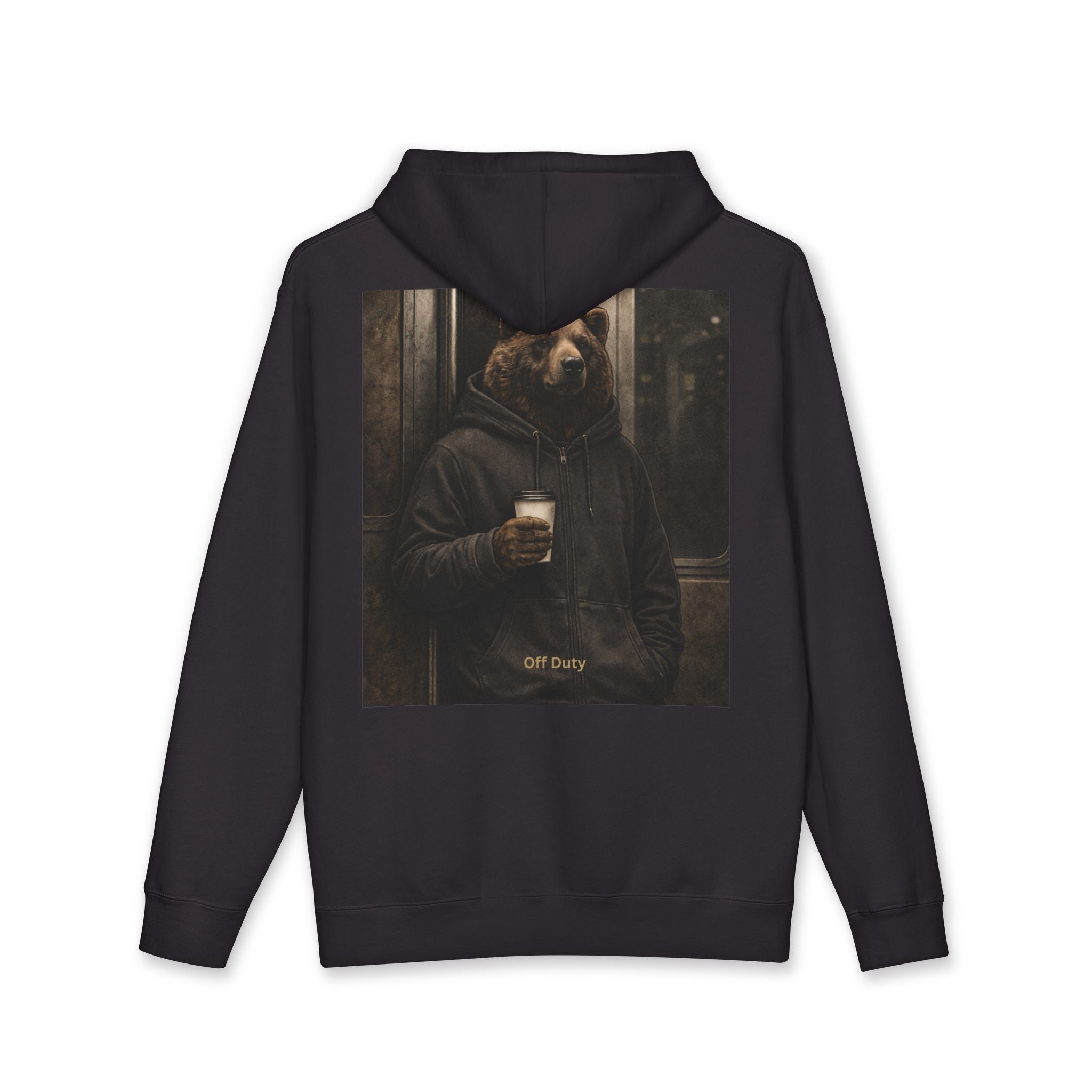 Off Duty' Bear Coffee Graphic Hoodie
