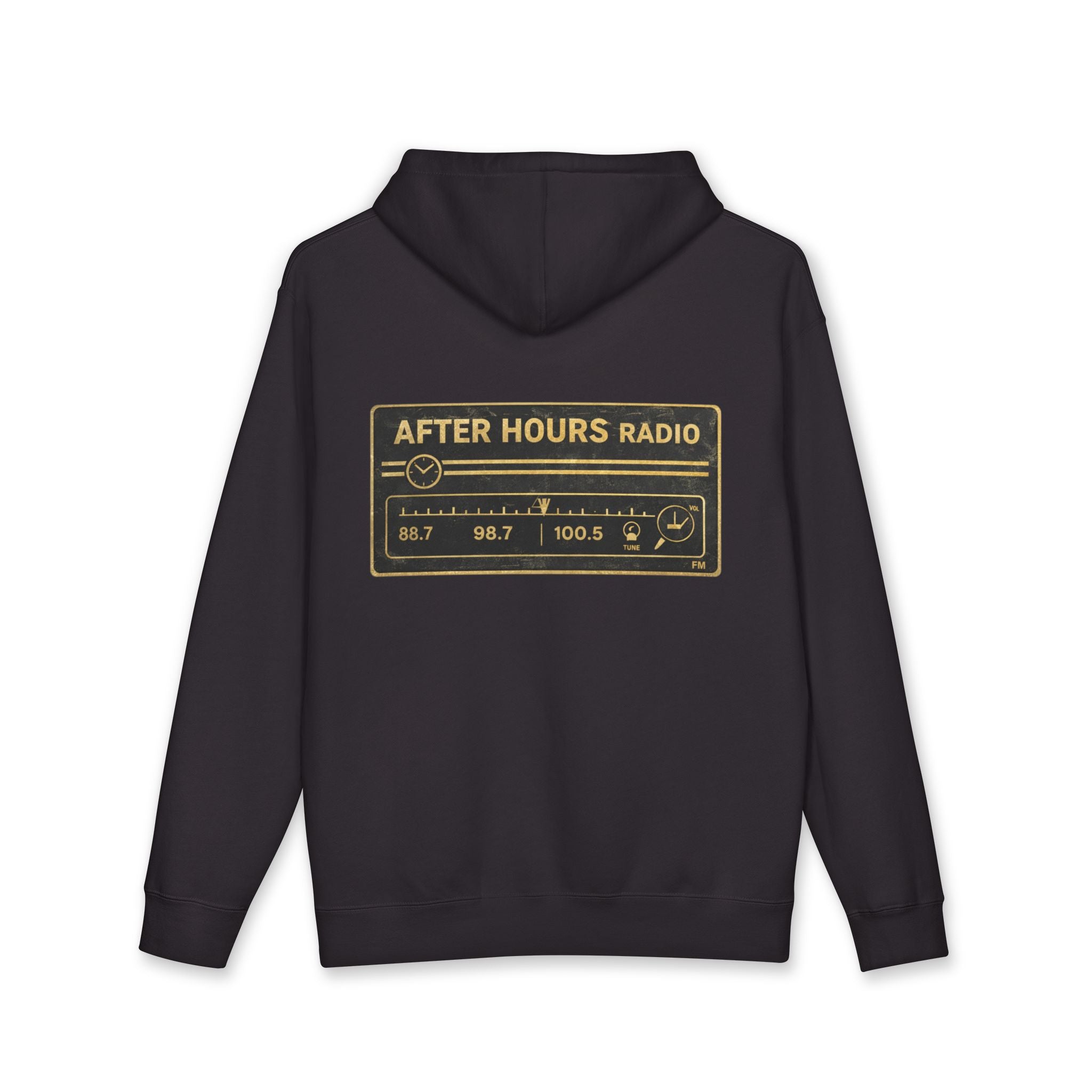 After Hours Radio Hoodie — Vintage Cassette Station Logo Pullover