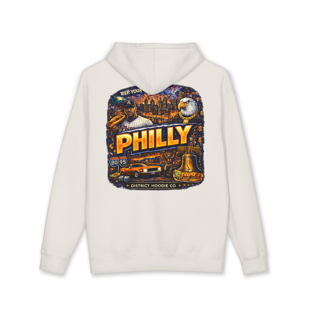 Philly Vintage City Hoodie — Philadelphia Skyline, Liberty Bell & Eagles Graphic Hoodie