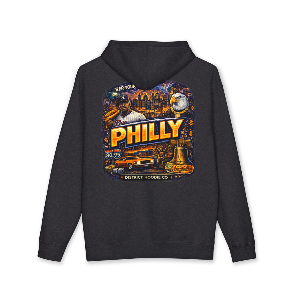 Philly Vintage City Hoodie — Philadelphia Skyline, Liberty Bell & Eagles Graphic Hoodie