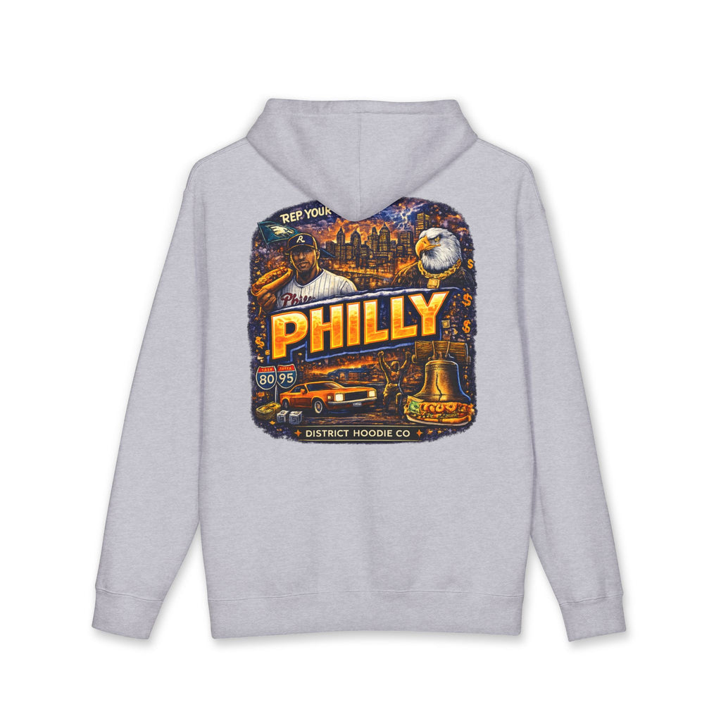 Philly Vintage City Hoodie — Philadelphia Skyline, Liberty Bell & Eagles Graphic Hoodie