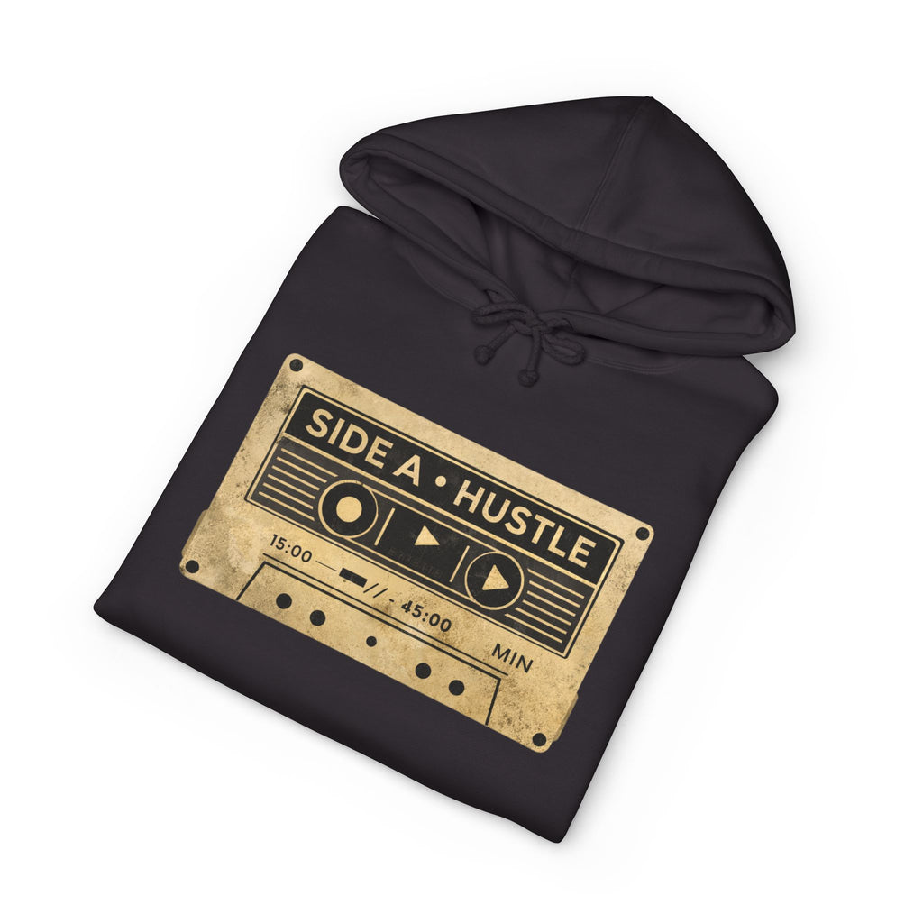 Side A Hustle Cassette Hoodie — Retro Vintage Tape Graphic Pullover